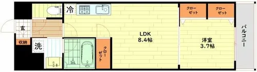 アーバネックス同心Ⅱ【7階】の間取り