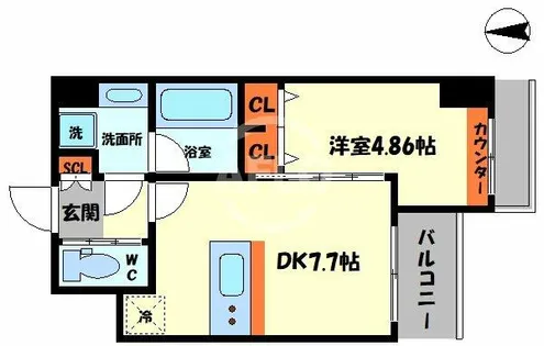 プレジオ難波ASIAN【15階】の間取り