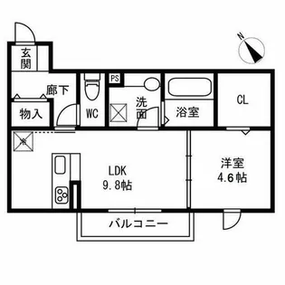 ヴェルドミール・ドゥエ【1階】の間取り
