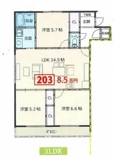 MOMIJI【203号室】の間取り