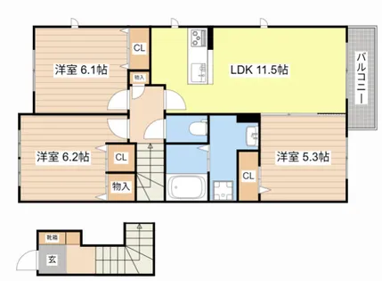 シャーメゾン Ciel【0201号室】の間取り