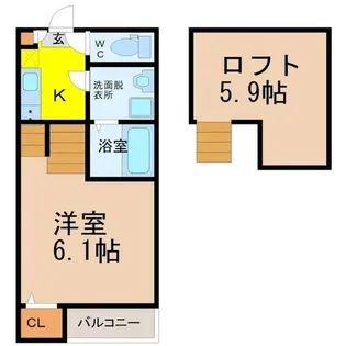 アーバンコート堀田【1階】の間取り