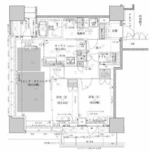 ザ・ファインタワー大阪肥後橋【15階】の間取り