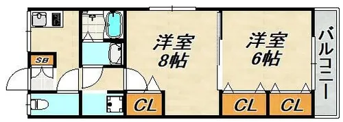 セビーヌ鈴蘭台【3階】の間取り