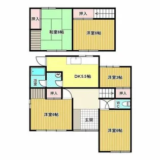 大阪府松原市西大塚1丁目【一戸建】の間取り