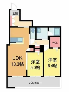エルキューブ深江【202号室】の間取り