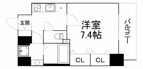 パークフラッツ野田阪神駅前【11階】の間取り