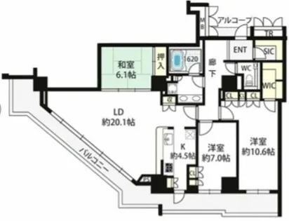 大阪府大阪市中央区農人橋1丁目【マンション】の間取り