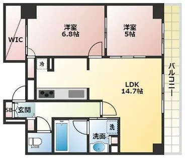 BRAVI南堀江【15階】の間取り