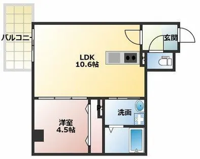 1LDKの間取り画像