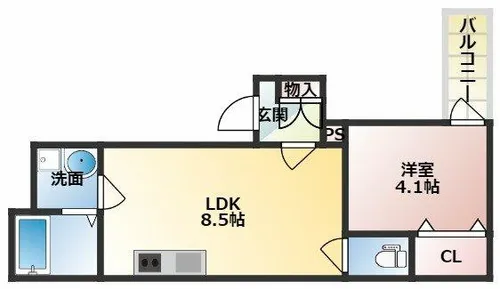 GRANDIR瓢箪山【1階】の間取り