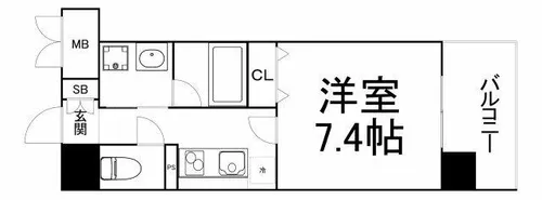 ボーベル玉造【8階】の間取り