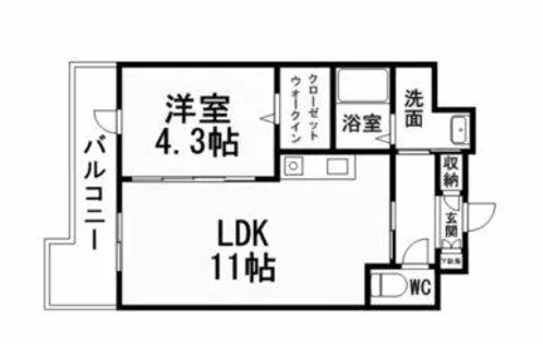 フェリシエ三萩野【6階】の間取り