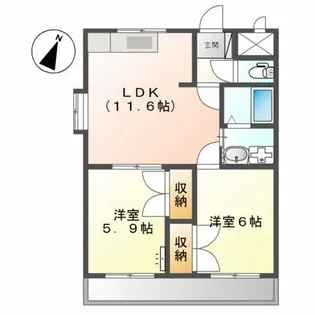 ソレイユ弐番館【2階】の間取り