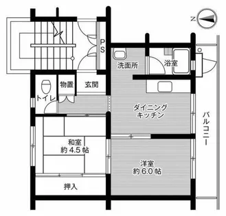 ビレッジハウス小倉南1号棟【1階】の間取り