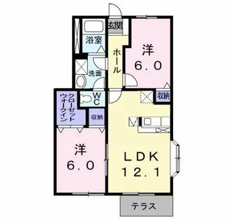 エスポワールハイム D【1階】の間取り
