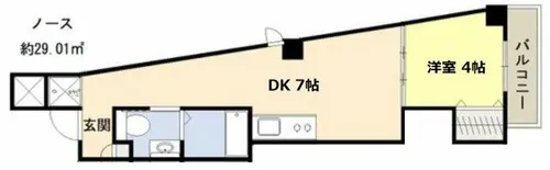 アパートメント谷町【5階】の間取り
