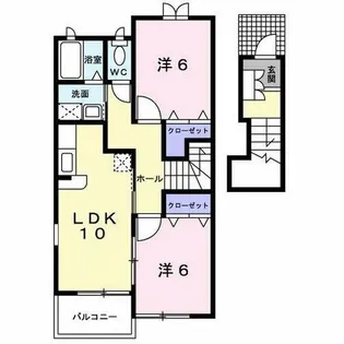 ペンサミエントC【2階】の間取り