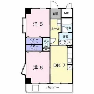 クレアーレ加用【1階】の間取り