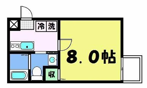 フラッティ堀川下立売【1階】の間取り