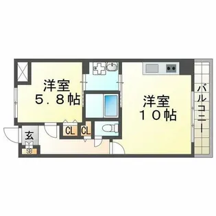 アウローラ武庫之荘【2階】の間取り