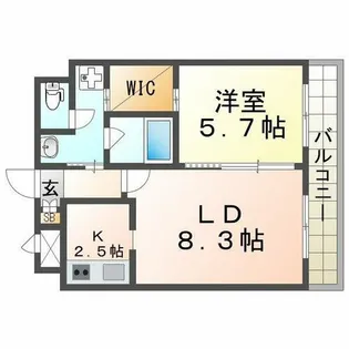 アウローラ武庫之荘【206号室】の間取り