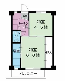 ビレッジハウス久保2号棟【0303号室】の間取り