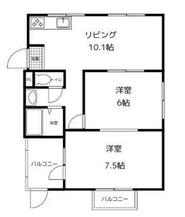 三景コーポ【1階】の間取り