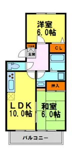 プロント雲雀丘【202号室】の間取り