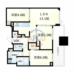 シティタワー大阪本町【26階】の間取り