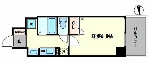 ジュネーゼグラン難波ミラージュ【4階】の間取り