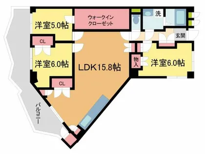 ハイツ苦楽園【C501号室】の間取り