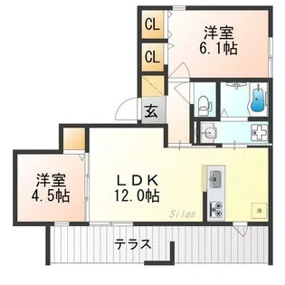 ビオラ朱雀大路【1階】の間取り