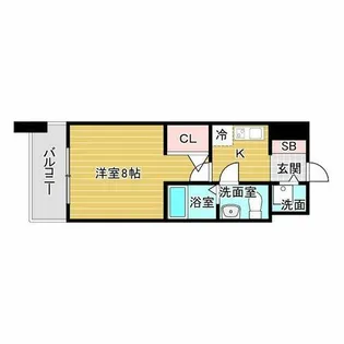 プラウドフラット新大阪【13階】の間取り