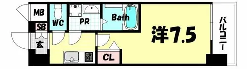 セオリー神戸グルーブ【7階】の間取り