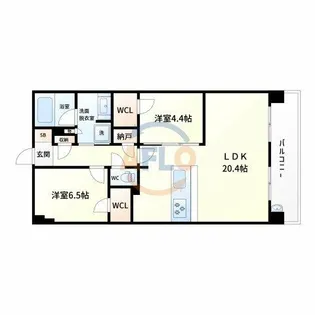 2SLDKの間取り画像