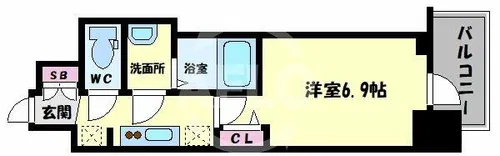 プレサンス天王寺ノースヴィアーレ【12階】の間取り