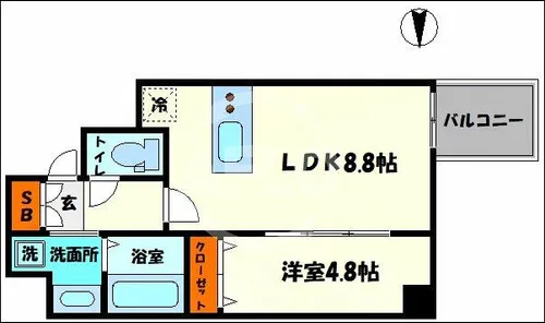 プレサンス北浜レガーロ【13階】の間取り
