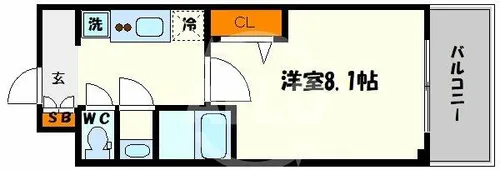 プレサンス心斎橋ソレイユ【13階】の間取り