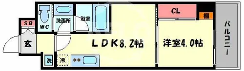 1LDKの間取り画像