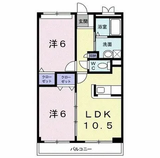 2LDKの間取り画像