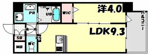1LDKの間取り画像