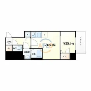 エスリード大阪セレスティア【7階】の間取り