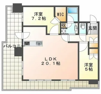 プラウドタワー神戸垂水【2階】の間取り