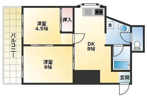 2DKの間取り画像