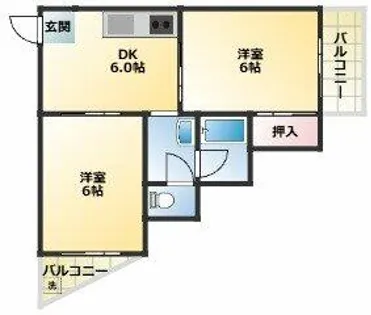 ローズハイツ【4階】の間取り