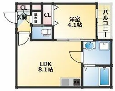ローズガーデン矢田【1階】の間取り