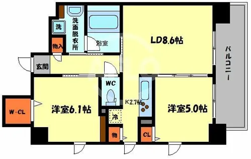 ル・セル上町台【2階】の間取り