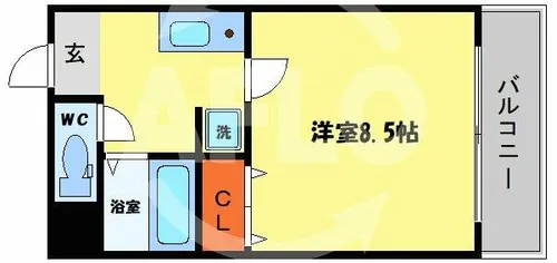 アプローズ堂島【3階】の間取り