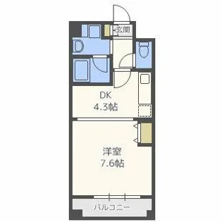 堂島プライマリーワン【7階】の間取り